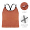 Women Summer Sleeveless Spaghetti Strap Seamless Bra Pads Vest Top (Red) A