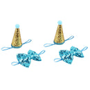 2Pcs Shiny Dog Cat Birthday Hat Party Costume Headwear Accessory For Puppy Pet