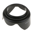 Plastic Standard Crown Petal Flower Shaped Camera Lens Hood Black- Suitable for