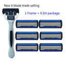 Men's Razor Blade Shaving Cassettes 6 Layer Straight Razor Beard Mach Bj