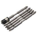 5Pcs S2 Screwdriver Bits Set 100Mm Phillips Strong Magnet Driver Steel Doub I7Z9
