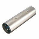1 Pcs 3 pin XLR Plug Coupler Male Gender Changer Audio Microphone DJ Adapte