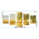 5pcs 5D DIY Full Drill Diamond Painting Coconut Tree Cross Stitch Embroider