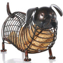 Metal Animal Statue Dachshund Wine Cork Container Modern Artificial Iron Cr