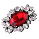 Beaded Rhinestones Eye Shape Patch Applique Sew on Garment Bag Decor Red