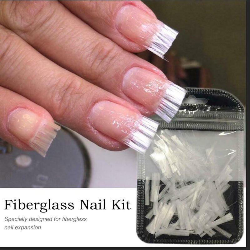 10pcs/pack Fiberglass Extension with Clear Liquid Building Gel Nail Art Tool Kit