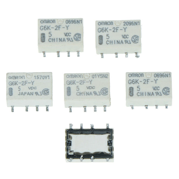 5PCS DC 5V SMD G6K-2F-Y Signal Relay 8PIN for Omron Re Kw
