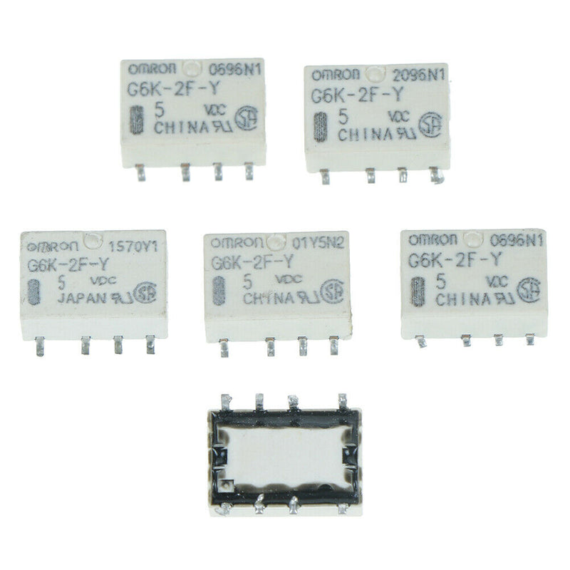 5PCS DC 5V SMD G6K-2F-Y Signal Relay 8PIN for Omron Re Kw