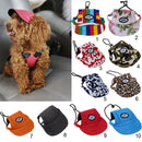 2 pcs Canva Pet Dog Summer Cap Dog Outdoor Sunbonnet Baseball Hat Black White
