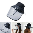 Anti-saliva Protective Fisherman Hat Soft PVC Removable Face Shield Black