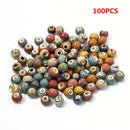Lots 100pcs 6mm Ceramic Porcelain Round Loose Spacer Beads Jewelry Findings DIY