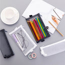 1 Pcs Transparent Grid Zipper Pen Bag Pencil Case Storage Package For Korea D5Q8