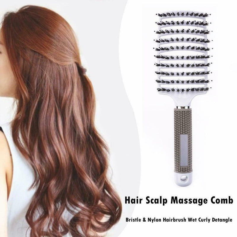 Hair Scalp Massage Comb Anti-Static Straight Curly Hair Styling Brush(White