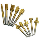 10pcs HSS Titanium Router Bits Wood Cutter Milling Engraving Rotary Tool Set