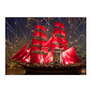 Red Sailboat Full Drill  5D Diamond DIY Painting Craft Home Decor