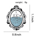 Retro Magic Mirror Brooch Badge Jacket Clothes Lapel Backpack Pin (Style 2) A