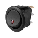 20A 12V 3 Pin Car Auto Boat On Off Round Dot LED Rocker Toggle Switch(Red)
