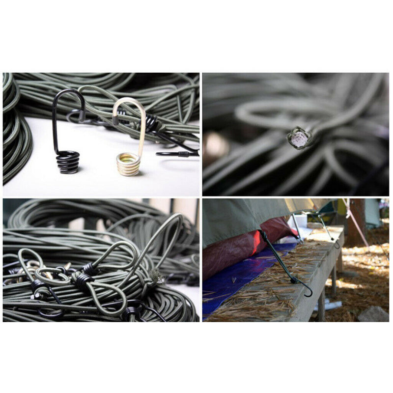 10 Pcs Elastic Bungee Cord Rope Hook for Luggage Tarp Roof Rack Tie Down