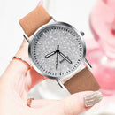 Women Casual Quartz Minimal Leather Round Dial Analog Watch (Light Brown) A