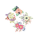 Flowers clothes patches heat transfer stickers printing iron on appliques BX