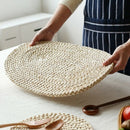 Corn Straw Braided Dining Table Mats Extra Thick Coasters Mat Natural Handm