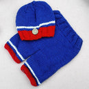 2pcs/set Kids Splicing Color Handmade Knit Hats+Pants Photographic Clothing