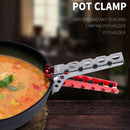 Camping Anti-Scald Pot Pan Bowl Gripper Outdoor Handle Holder Clip (Red)