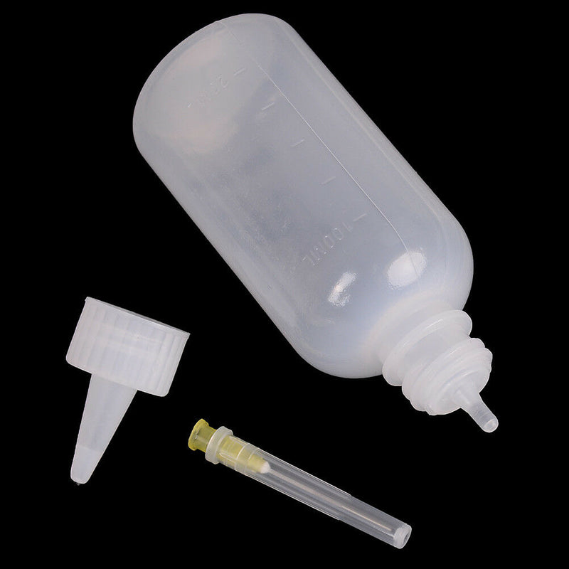 100ml Needle Tip Soldering Liquid Flux Oil Dispenser Plastic Empty Bottle &h