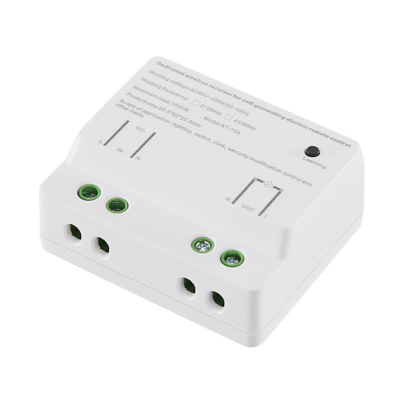 433MHz Switch AC 85-250V 1 Channel Relay Receiver + Self- 86 Type Remote