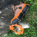 1 Pair Traction Cleats Ski Snow Ice Grip Spike Crampons 18 Teeth Orange L