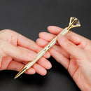 Diamond Crystal Pen Gem Ballpoint Pen Metal Ring Roller Ball Pen Office Supplies