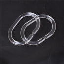 12pcs Plastic Clear C Type Bathroom Shower Curtain Liner Hook Hooks Rings JR