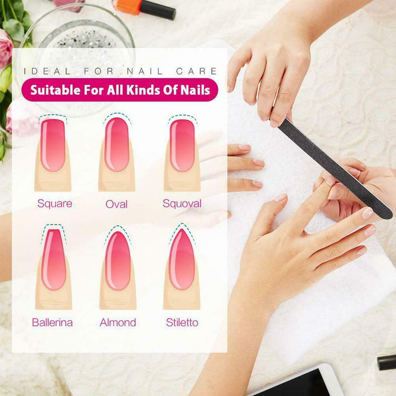 12Pcs Nail Files And Buffers Block Manicure Kits Rectangular Art Care