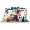 flax decorative pillow case cushions 45*45cm cat pattern I5Y8