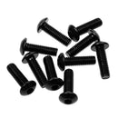 10x Decorative License Plate Frame Aluminum Bolt Screws 16x5mm Black