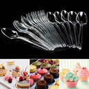 100pcs Plastic Spoons Mini Clear Safe Flatware Spoons Cake Spoons for Gathering