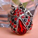 Charm Rhinestone Crystal Insect Red Ladybug Brooch Pins Party Christmas-L C N5U4