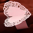 50pcs Round Ring Napkin Heart Paper Decoration Table for Wedding - Pink U4C5