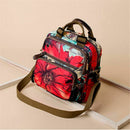 floral red bag Mummy bag hit Oxford diagonal shoulder double back multi-use