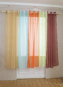 Beige Sheer Eyelet Telylene Window Treatment Curtain Drape Valance 1x2.1M
