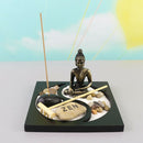 Meditation Buddha Statue  Garden Set Buddha Rock Incens Scene Accessories