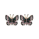 Colorful Butterfly Earrings Jewelry Women Stud Earrings Elegant Rhinestone Gift