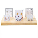 Solid Wood Earrings Jam Paper Jewelry Display Props Card 3 Slot Plate JewelrQ4T4