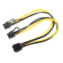 PCIe PCI Express Dual Port 6+2pin Female to 8pin Female Power Cable 18AWG