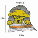 Creative Dog Reading Book Brooch Animal Badge Jacket Clothing Backpack Pins