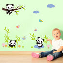 cute zoo animal panda tree birds kids room decor baby room decals wall sticker3c