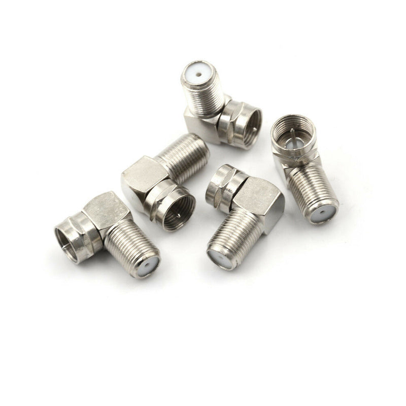 5PCS Right Angle TV Aerial F Connector Adapter RF Coaxial TV Cable Male  LJU