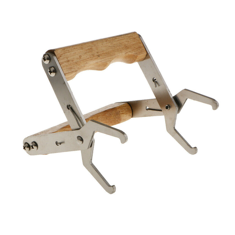 Bee  Frame Frame Stainless Steel Holder With Wooden Handle Capture Grip