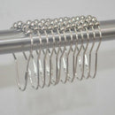New Heavy Duty Shower Curtain Rings Hooks Set of 12 Bathroom Poles Rod 3C