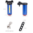 Yellow New Bicycle Tail Light 3 Colors In 1 Lamp Led COB Visual Warning Bik O3U1